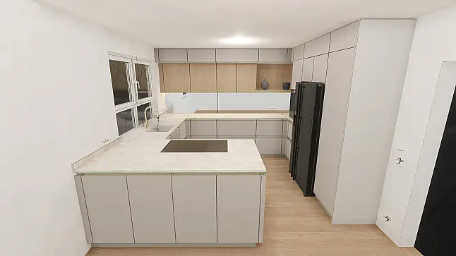 Moderne Ballerina Designküche mit Smartglas