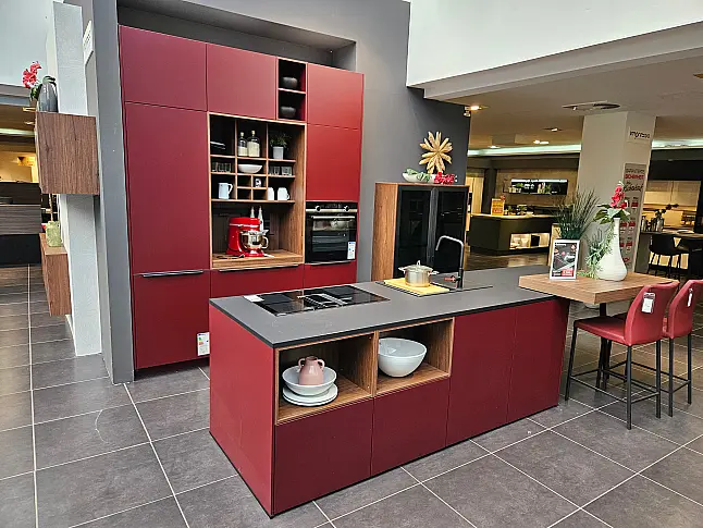 Design Küche Burgund Mattlack