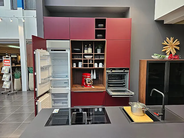 Design Küche Burgund Mattlack