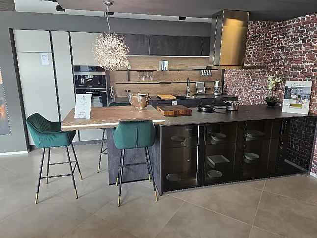 XL Top 1506 Beton Optik graphit, GL Fenix 5011 Edelstahlotik supermatt