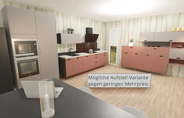 Moderne Küchenkombination in aktueller Farbkombination