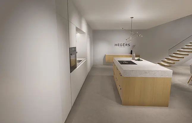 Designküche mit Insel und Nische inkl. Montage*, Keramik von Neolith als Highlight, Geräte von Siemens &amp; Liebherr