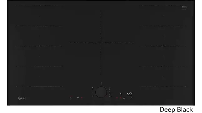 Set T69HVD: Induktionskochfeld T58YHV4C0 aufliegend 80 cm, Seitliche Lisenen Z9802PFDY0 deep black   ***950