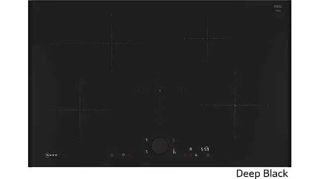 SET T58HWD: Induktionskochfeld  T58YHW1C0 80 cm aufliegend, Seitliche Lisenen Z9802PFDY0 deep black