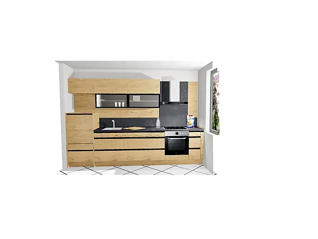 moderne Küche in Holz-Optik (Nr.12)