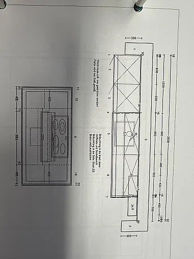 Modere Küche mit Front und Slimlinearbeitsplatte in Betonoptik