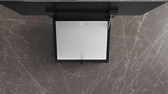 Siemens iQ300 Umluft-Wandhaube 80cm Klarglas schwarz bedruckt LC87JFN60
