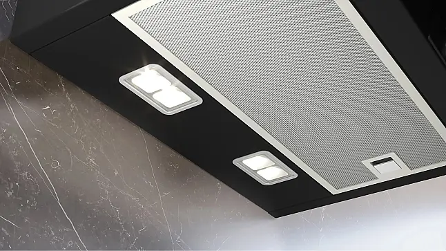 Siemens iQ300 Umluft-Wandhaube 80cm Klarglas schwarz bedruckt LC87JFN60