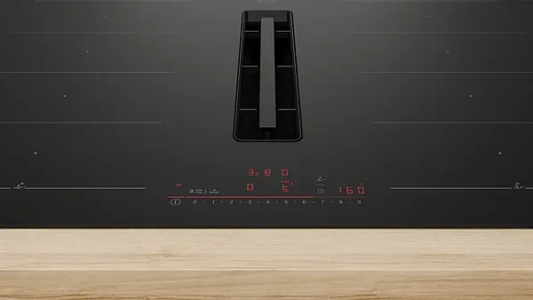 Bosch accentline Serie 6 Kochfeld mit Dunstabzug (Induktion) 80 cm Mattschwarz, Mit Rahmen aufliegend