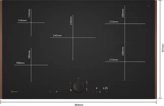 Neff Collection T68TVDMATT Matt Black Design 80 cm aufliegend TwistPad Flex Design deep black