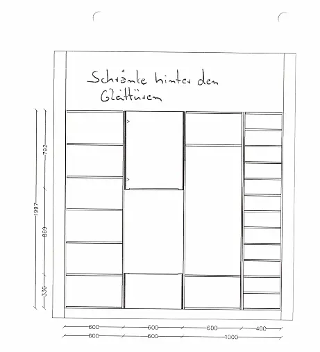 Exklusives Badezimmer verdeckt mit Schiebetüren - Sideboard - Regale - Waschtisch &amp; LED-Spiegel
