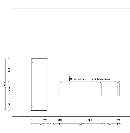 Exklusives Badezimmer - Messestück - viel LED-Beleuchtung - Keramik-Platte - sofort verfügbar