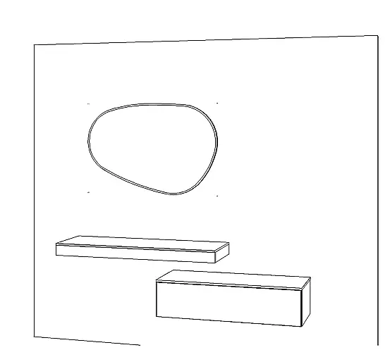 Exklusives Badezimmer / Waschtisch - Messestück - Grifflos - großer Spiegel mit LED-Beleuchtung - wieder original verpackt
