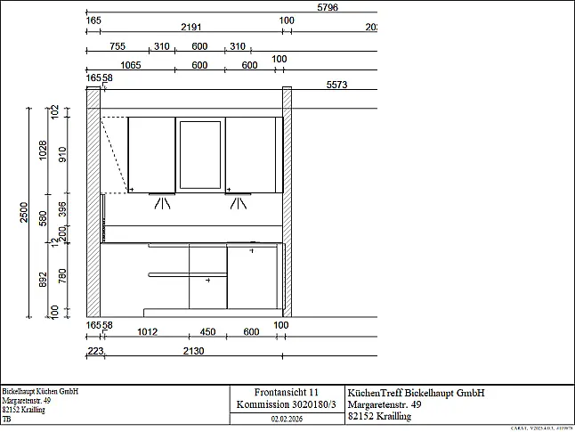 Design Küchzeile Grifflos in L-Form