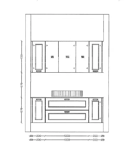 Exklusives Badezimmer / Waschtisch / Alibert / Midi-Schrank - LED-Beleuchtungen - Quarzstein-Platte