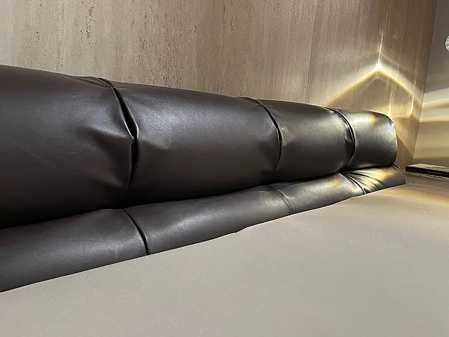 Lederbett inkl. Lattenrost und 7-Zonen-Taschenfederkern-Matratze