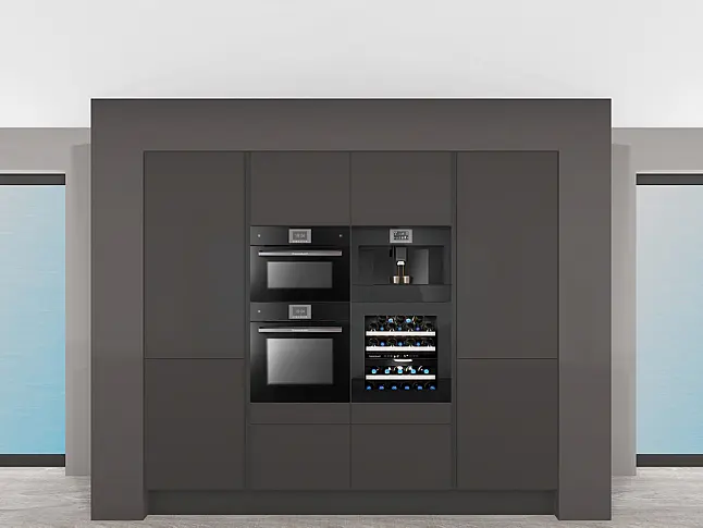 MIT MIELE Pyrolyse-Backofen, Kombidampfgarer mit Mikrowelle, Kaffeeautomat &amp; XXL Geschirrspüler! berbel Muldenlüfter mit permalyt &amp; Teppan | Kühlschrank mit Frische-Schubladen &amp; Multi-Switch: unten Kühlen und Gefrieren möglich! | 2-Zonen-Weinklimaschrank