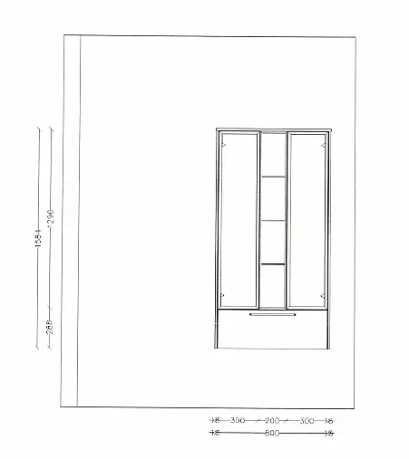 Exklusives Badezimmer mit Doppel-Waschtisch - LED-Spiegel - LED-beleuchteter Vitrinenschrank