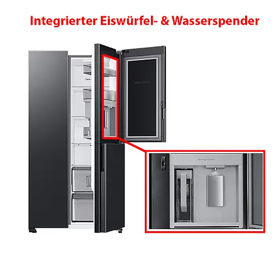 Samsung Side-by-Side RH69B8021B1 | 645 L | Dual Ice Maker | Black Steel