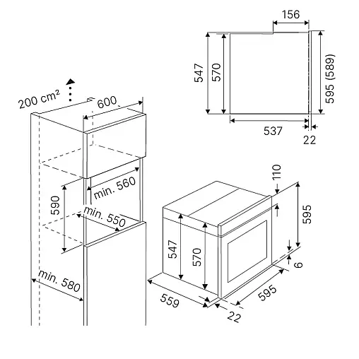 Küppersbusch Einbau-Backofen B6200.0S1 – 70 L, Heißluft, A+