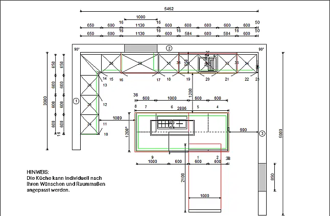 Großzügige Insel, exklusive Materialien und Premium-Geräte