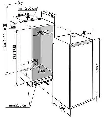 Liebherr Einbau-Kühlschrank IK 5Z1fa1, 286 L, PowerCooling, EasyFresh