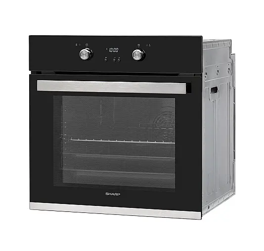Sharp Einbau-Backofen K-61D27BM1-FR Pyrolyse 72 L schwarz A