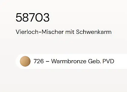 Vierloch-Mischer mit Schwenkarm und Auszugsbrause mit 1 Strahlfunktion
