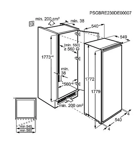 Progress Einbau-Gefrierschrank PG1815 178 cm NoFrost 204 L Klasse E
