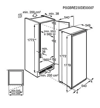 Progress Einbau-Kühlschrank PK1851 178 cm, 282 L, Umluftkühlung