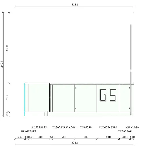 Freistehende L Küche (ohne Hochschrank)