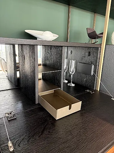 Regalsystem / Barfach / Eiche schwarz gebeizt / Alu Bronze eloxiert