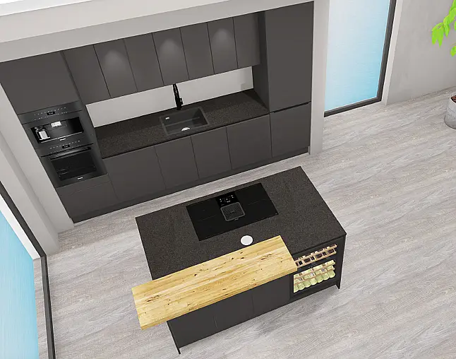 TOP-Geräteausstattung: MIELE Backofen mit Dampfgarer, Einbau-Kaffeeautomat &amp; XXL-Geschirrspüler! Kühlzentrum mit Multi-Switch: unten Kühlen oder Gefrieren möglich! berbel Muldenlüfter mit Induktionskochfeld und Permalytfilter! 2-Zonen-Weinklimaschrank!