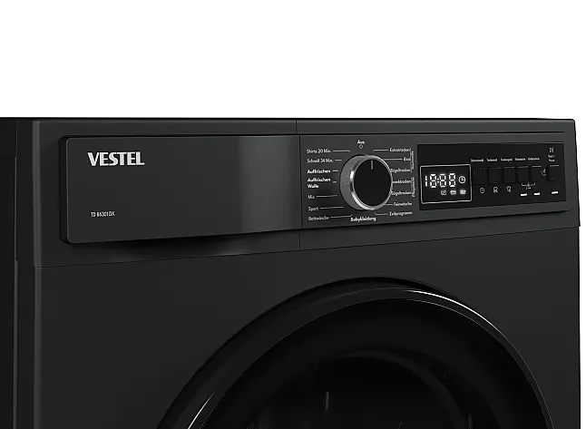 Vestel Wärmepumpentrockner TD 86301 DX, 8 kg, Kl. D, Dark Inox