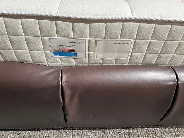 Lederbett inkl. Lattenrost und 7-Zonen-Taschenfederkern-Matratze