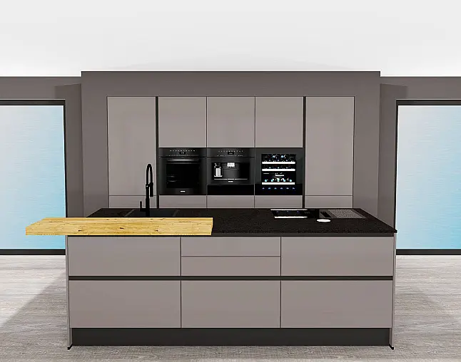 TOP-GERÄTEAUSSTATTUNG: Kombi-Dampfgarer mit Klimagaren und Bratautomatik, Kaffeeautomatik &amp; XXL-Geschirrspüler | Wärmeschublade | berbel Muldenlüfter + Induktion + permalyt und Kühlschrank mit Frische-Schubladen &amp; Gefrierer | 2-Zonen-Weinklimaschrank