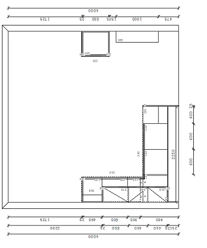 Moderne L-Küche mit freistehender Insel, Fronten in Aquablau-Satin und markanter Castelleiche-Optik