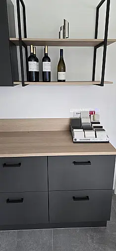 Moderne 1,80 m Küchenzeile / Sideboard in Grafit &amp; Eiche Summerfield