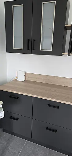 Moderne 1,80 m Küchenzeile / Sideboard in Grafit &amp; Eiche Summerfield