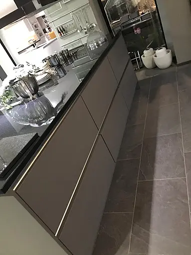 SLC Steingrau mattlack mit Holz-Decor  Grifflos