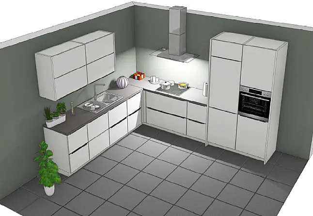 Moderne Küche Front Glas satiniert