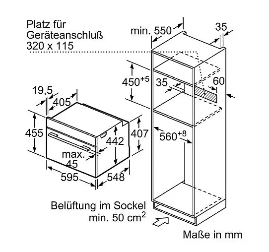 Kompaktbackofen mit Mikrowelle