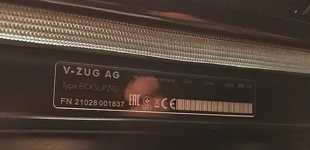V-Zug BCXSLPZ60 Combair XSL 60