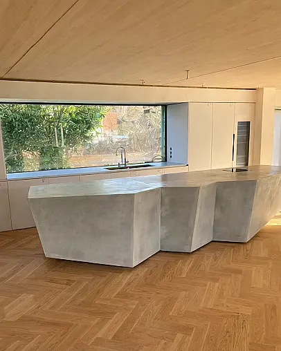 Kücheninsel Luxus Beton walter wendel Unikat freistehend grifflos