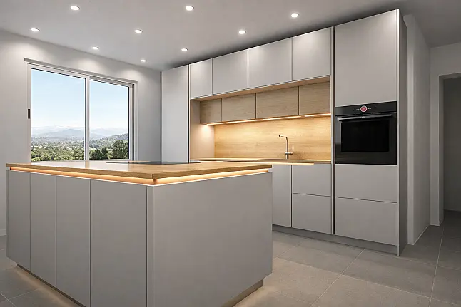 Neue Designer-Küche mit Premium-Ausstattung &amp; Bosch Einbaugeräten