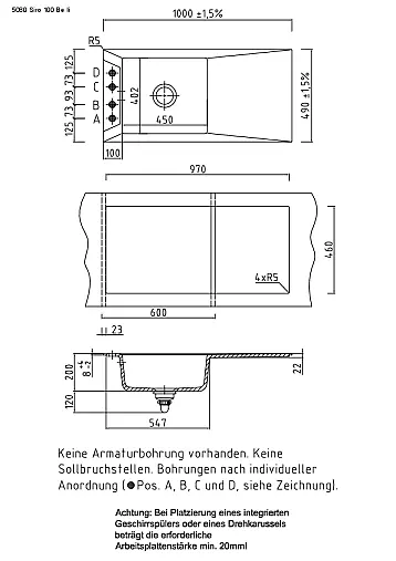 KeraDomo Siro 100 Grönland mit Bohrung A und Bohrung D