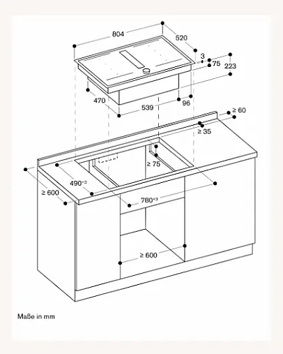 GAGGENAU CV282111 Serie 200 Flex-Induktionskochfeld mit integriertem Lüftungssystem 80 cm - NEU