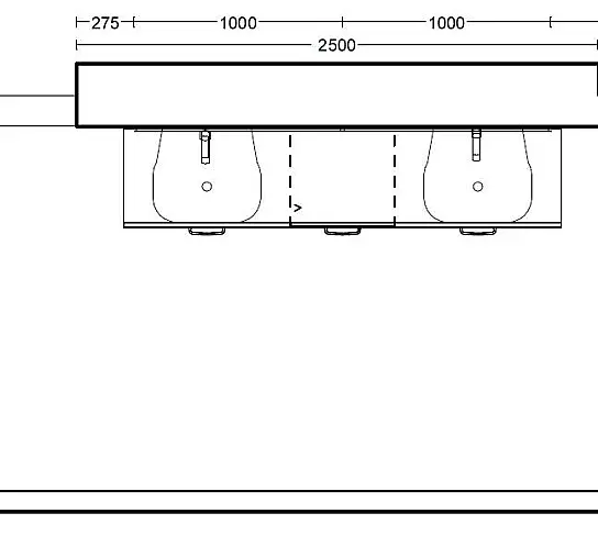 Exklusives Badezimmer - Lack Weiß matt - 2 Waschtische - Quarzsteinplatte - 2 LED-Spiegel - sofort verfügbar