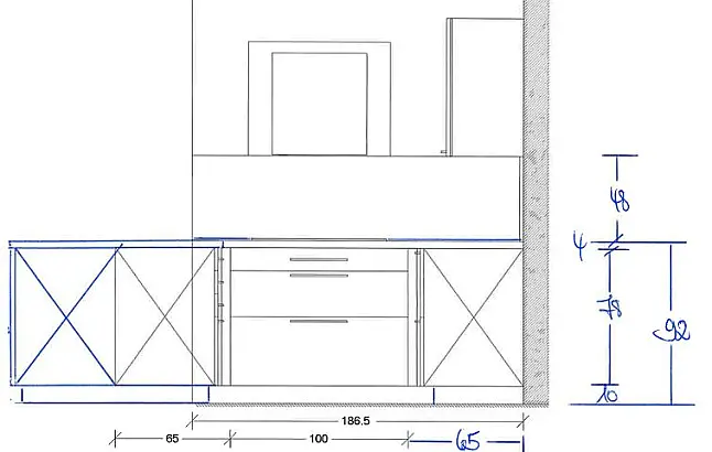 Spachtelbetonoptik perlgrau in Kombination mit  Eiche Hirnholz