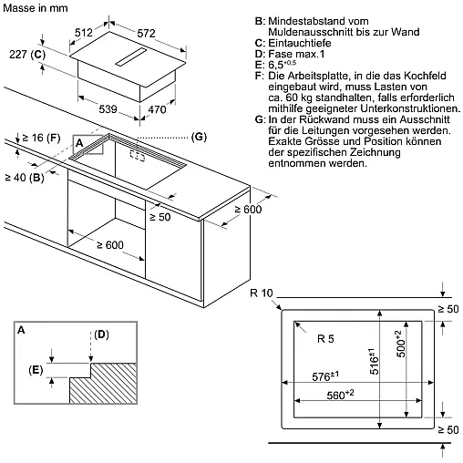 PIE601B15E Bosch Serie | 4 Induktions Kochfeld mit integriertem Dunstabzug 60 cm Black Friday